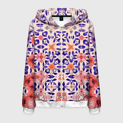 Мужская толстовка на молнии Цветочная метаморфоза фиолетово-розовая