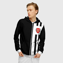 Толстовка 3D на молнии мужская Arsenal спорт линии, цвет: 3D-белый — фото 2