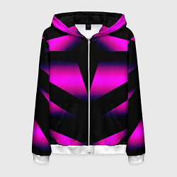 Толстовка 3D на молнии мужская Color black pink neon, цвет: 3D-белый