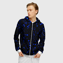 Толстовка 3D на молнии мужская Color blue khaki, цвет: 3D-белый — фото 2