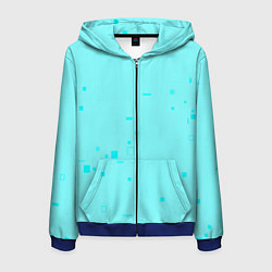 Толстовка 3D на молнии мужская Color light blue shapes, цвет: 3D-синий