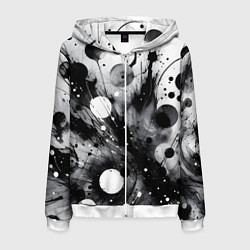 Мужская толстовка на молнии Абстрактная чёрно-белая композиция