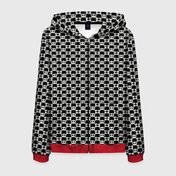 Толстовка 3D на молнии мужская Черепушки, цвет: 3D-красный