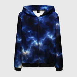 Толстовка 3D на молнии мужская Грозовая абстракция чёрно-синий, цвет: 3D-черный
