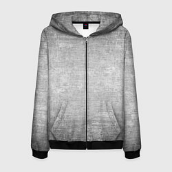Толстовка 3D на молнии мужская Серая текстура с потёртостями и лёгким затемнением, цвет: 3D-черный