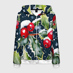 Мужская толстовка на молнии Зимний остролист