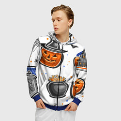 Толстовка 3D на молнии мужская Дух хэллоуина, цвет: 3D-синий — фото 2