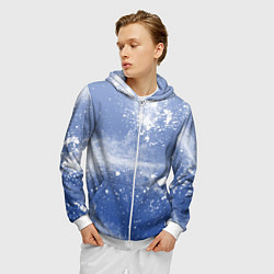 Толстовка 3D на молнии мужская Снежки попали в тебя, цвет: 3D-белый — фото 2