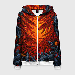 Мужская толстовка на молнии Новогодние ветки елок