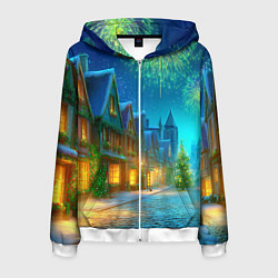 Мужская толстовка на молнии Праздничный новогодний салют