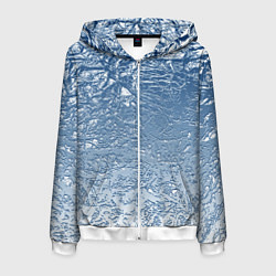 Толстовка 3D на молнии мужская Налипший снег, цвет: 3D-белый