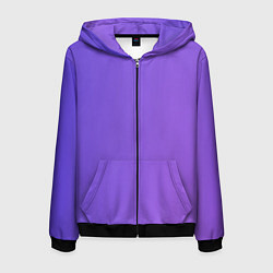 Толстовка 3D на молнии мужская Color purple gradient, цвет: 3D-черный