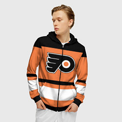 Толстовка 3D на молнии мужская Philadelphia Flyers, цвет: 3D-черный — фото 2