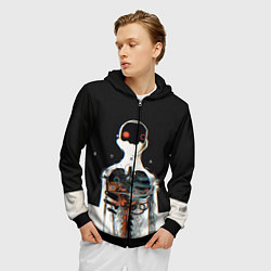 Толстовка 3D на молнии мужская Three Days Grace: Skeleton, цвет: 3D-черный — фото 2