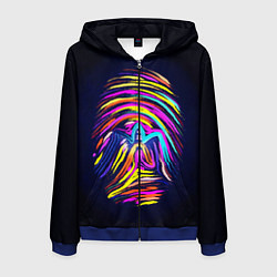 Толстовка 3D на молнии мужская Отпечаток, цвет: 3D-синий