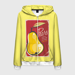 Толстовка 3D на молнии мужская Правильное питание, цвет: 3D-белый