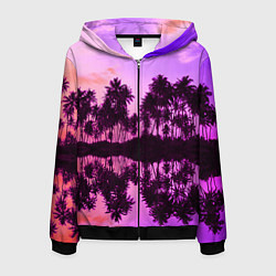 Толстовка 3D на молнии мужская Hawaii dream, цвет: 3D-черный