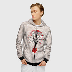 Толстовка 3D на молнии мужская RHCP: Red Tree, цвет: 3D-черный — фото 2