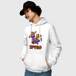 Толстовка-худи хлопковая мужская Spyro: 8 bit, цвет: белый — фото 2