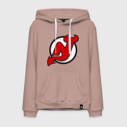 Толстовка-худи хлопковая мужская New Jersey Devils, цвет: пыльно-розовый