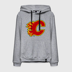 Толстовка-худи хлопковая мужская Calgary Flames, цвет: меланж