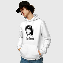 Толстовка-худи хлопковая мужская The Doors, цвет: белый — фото 2