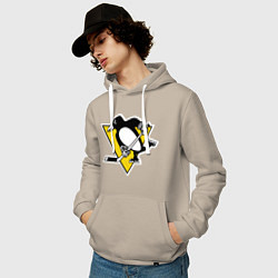Толстовка-худи хлопковая мужская Pittsburgh Penguins: Malkin 71, цвет: миндальный — фото 2