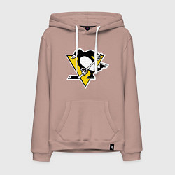 Толстовка-худи хлопковая мужская Pittsburgh Penguins: Malkin 71, цвет: пыльно-розовый