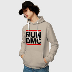 Толстовка-худи хлопковая мужская Run DMC, цвет: миндальный — фото 2