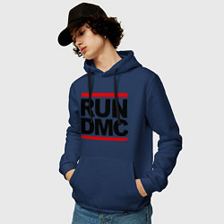 Толстовка-худи хлопковая мужская Run DMC, цвет: тёмно-синий — фото 2