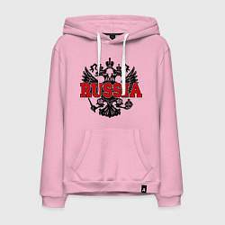 Толстовка-худи хлопковая мужская Russia Coat, цвет: светло-розовый
