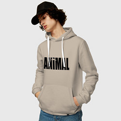 Толстовка-худи хлопковая мужская Animal, цвет: миндальный — фото 2