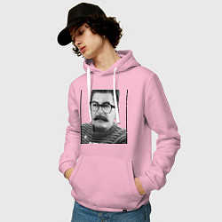 Толстовка-худи хлопковая мужская Stalin: Style in, цвет: светло-розовый — фото 2