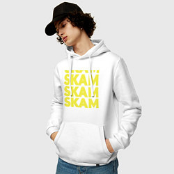 Толстовка-худи хлопковая мужская Skam Skam, цвет: белый — фото 2