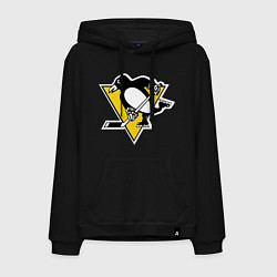 Толстовка-худи хлопковая мужская Pittsburgh Penguins, цвет: черный
