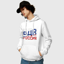 Толстовка-худи хлопковая мужская ВДВ Россия, цвет: белый — фото 2