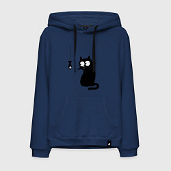 Мужская толстовка-худи Кот и рыба