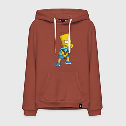 Толстовка-худи хлопковая мужская Bart Bully, цвет: кирпичный