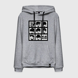 Толстовка-худи хлопковая мужская BTS: We are bulletproof, цвет: меланж