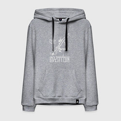 Толстовка-худи хлопковая мужская Led Zeppelin, цвет: меланж