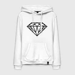 Толстовка-худи хлопковая мужская SWAG Diamond, цвет: белый