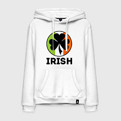 Толстовка-худи хлопковая мужская Irish - цвет флага, цвет: белый