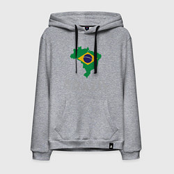 Толстовка-худи хлопковая мужская Brazil Country, цвет: меланж