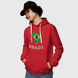 Толстовка-худи хлопковая мужская Brazil Country, цвет: красный — фото 2