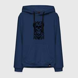 Толстовка-худи хлопковая мужская Slayer Skulls, цвет: тёмно-синий