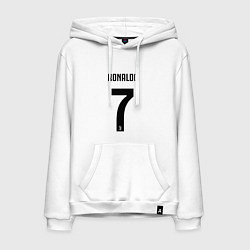 Толстовка-худи хлопковая мужская RONALDO 7, цвет: белый