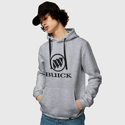 Толстовка-худи хлопковая мужская Buick logo, цвет: меланж — фото 2