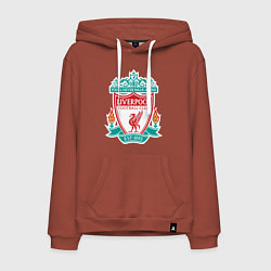 Толстовка-худи хлопковая мужская Liverpool FC, цвет: кирпичный