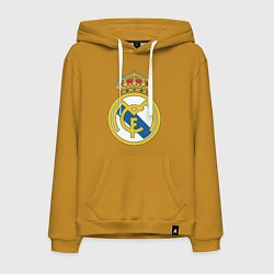 Толстовка-худи хлопковая мужская Real Madrid FC, цвет: горчичный