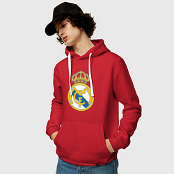 Толстовка-худи хлопковая мужская Real Madrid FC, цвет: красный — фото 2